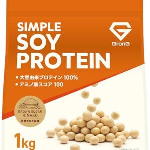 グロング ソイプロテイン 1kg 黒糖きなこ風味 プロテイン ソイ 大豆プロテイン 植物性 シンプルソイプロテイン