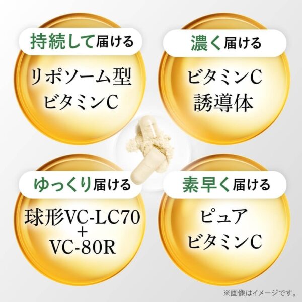 aequalis ビタクリアC 高濃度 ビタミンC サプリメント 1,000mg配合 リポソームビタミンC 国内製造 90粒入 - 画像 (5)