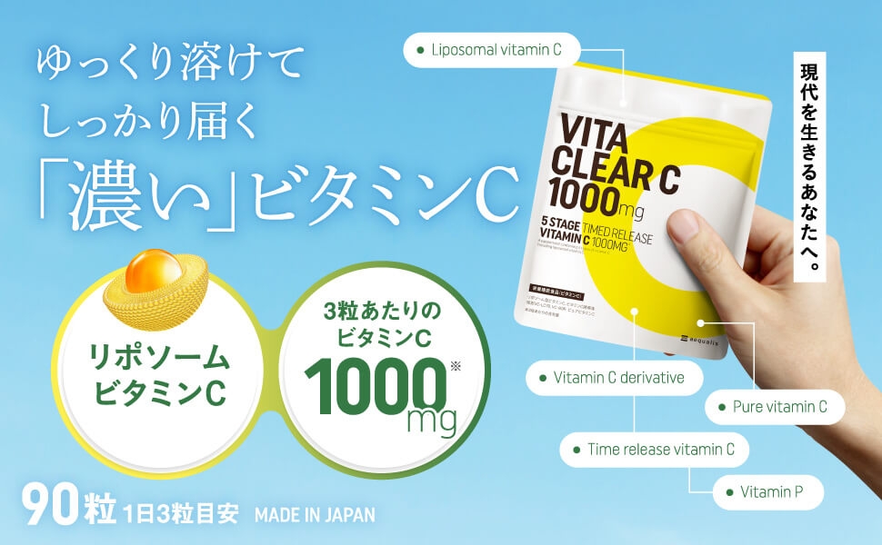 24時間タイムリリース処方ビタミンCサプリビタクリアC