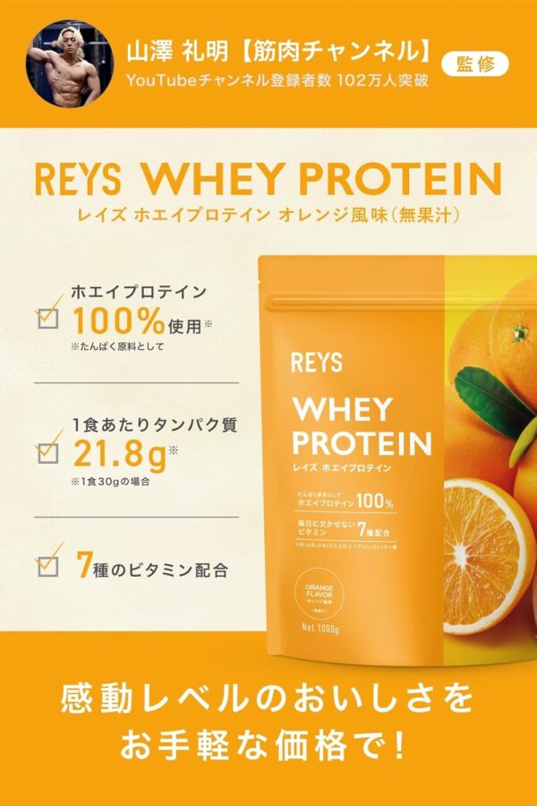 REYS レイズ ホエイ プロテイン 山澤 礼明 監修 1kg 国内製造 ビタミン7種配合 WPCプロテイン ぷろていん ホエイプロテイン (ロイヤルミルクティー風味) - 画像 (21)