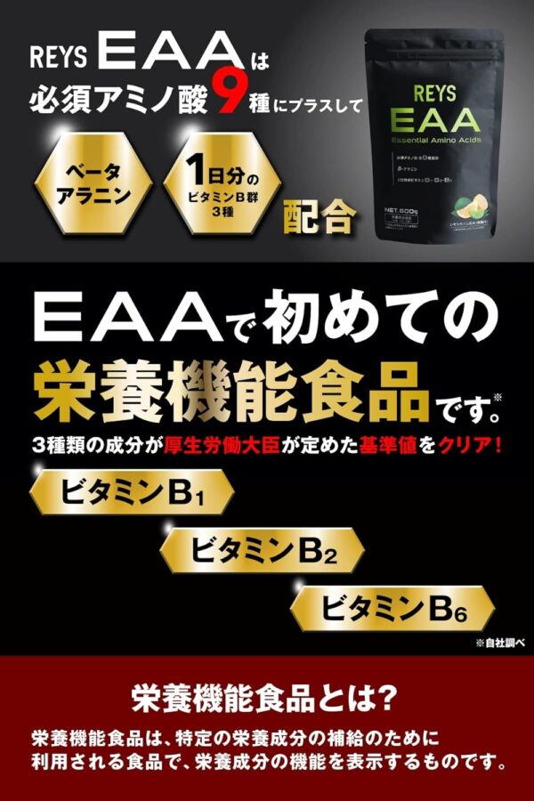REYS レイズ EAA 山澤礼明 監修 必須アミノ酸 9種配合 600g 栄養機能食品 ベータアラニン 1日分のビタミンB群3種配合 国産 (ラズベリーカシス風味) - 画像 (11)