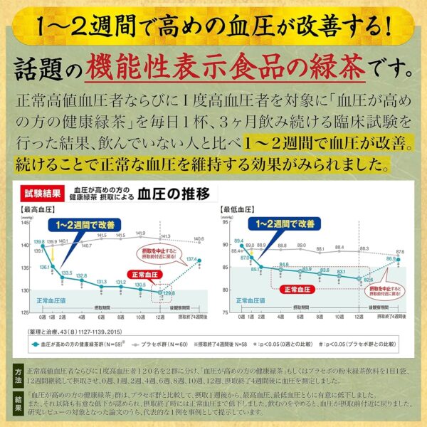 機能性表示食品 血圧 が高めの方の健康緑茶〔高級茶 ヒハツ由来ピペリン〕 30袋 大正製薬 - 画像 (10)