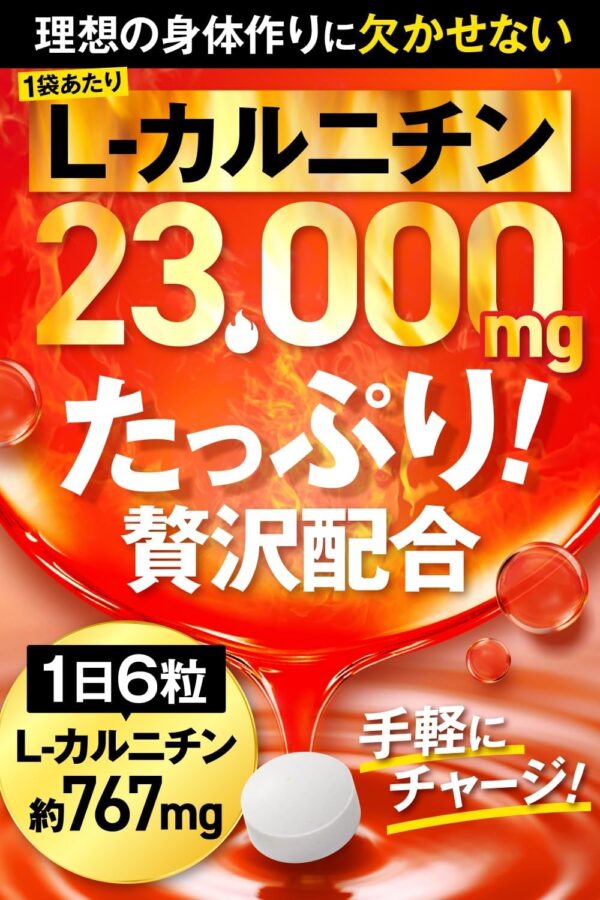JAKS カルニチン 23,000mg ダイエット EAA HMB カプサイシン コエンザイムQ10 αリポ酸 ヒハツ ビタミン11種 サプリメント 国内GMP認定工場製造 - 画像 (3)
