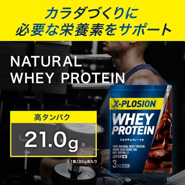 エクスプロージョン プロテイン 3kg ホエイプロテイン (ミルクチョコレート味/大容量/国内製造/WPC) X-PLOSION - 画像 (8)