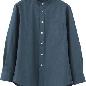 [セブンユニフォーム] 長袖シャツ GH7018 スタンドカラーシャツ ブロード 制服 ユニフォーム GH7018-4 4 ブルーグレー L