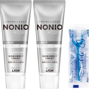 Amazon.co.jp限定NONIO(ノニオ) プラス ホワイトニング [医薬部外品] ハミガキ (高濃度フッ素 1450ppm配合) 歯磨き粉 セット 130g×2個+Y字フロス付き