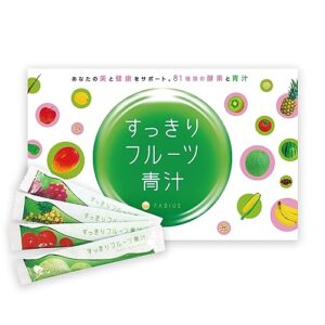 すっきりフルーツ青汁 おいしい 青汁 苦くない 乳酸菌 酵素 大麦若葉 食物繊維 国産 野菜不足 ビタミン 青汁 王子 ファビウス FABIUS 30包入 1個