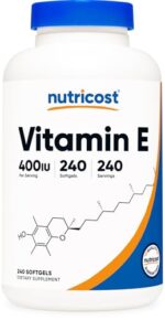 Nutricost ビタミンE 400 IU 240ソフトカプセル - 非遺伝子組み換え グルテンフリー