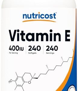 Nutricost ビタミンE 400 IU 240ソフトカプセル - 非遺伝子組み換え グルテンフリー