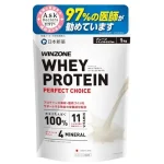 WINZONE（ウィンゾーン）ホエイ プロテイン パーフェクトチョイス 1kg プレーン（ナチュラルミルク）国内製造 11種ビタミン 4種ミネラル WPC 日本新薬