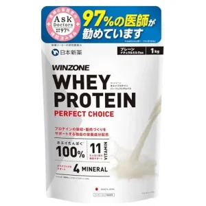 WINZONE（ウィンゾーン）ホエイ プロテイン パーフェクトチョイス 1kg プレーン（ナチュラルミルク）国内製造 11種ビタミン 4種ミネラル WPC 日本新薬