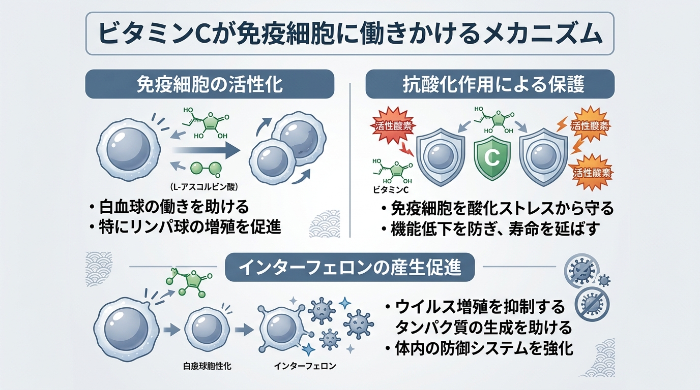 ビタミンCが免疫細胞に働きかけるメカニズム