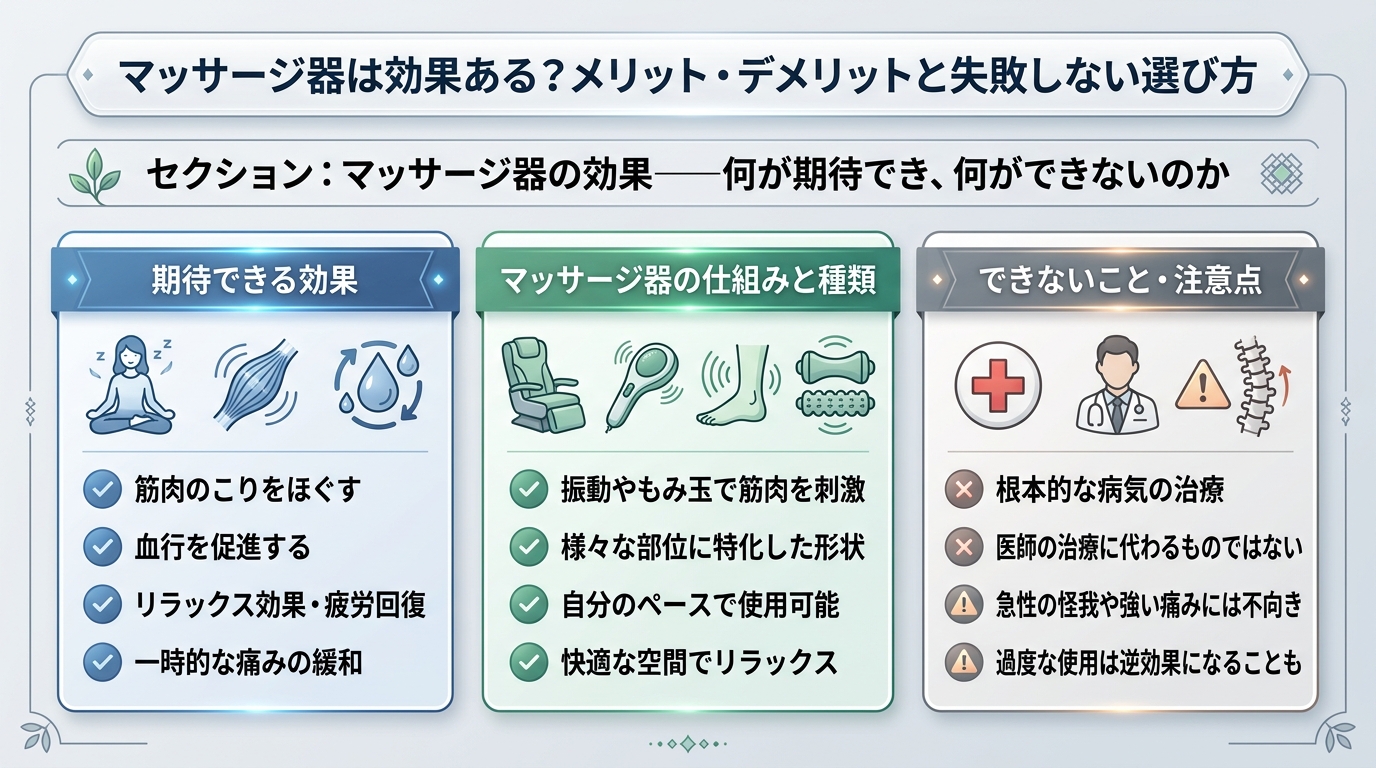 マッサージ器の効果——何が期待でき、何ができないのか