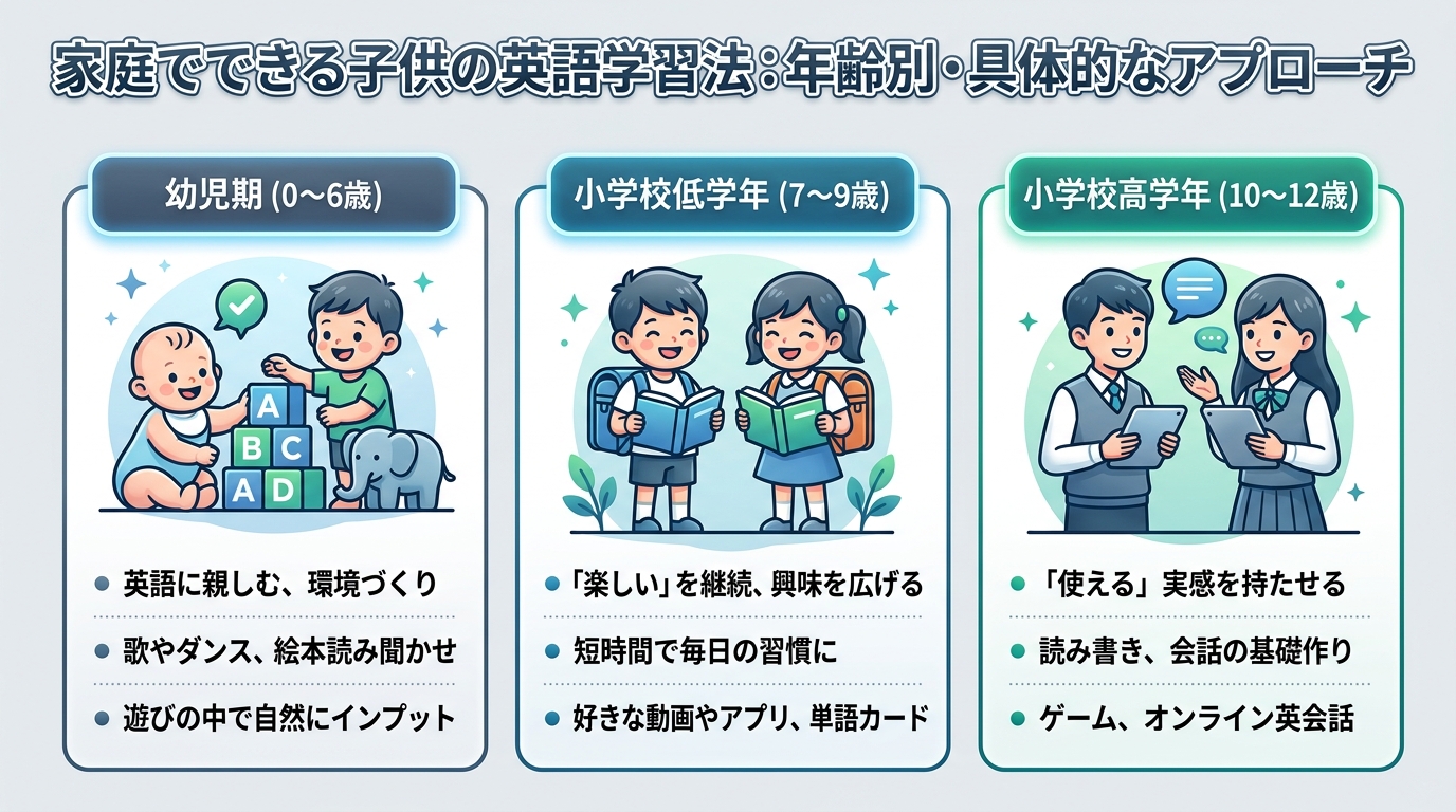 家庭でできる子供の英語学習法:年齢別・具体的なアプローチ