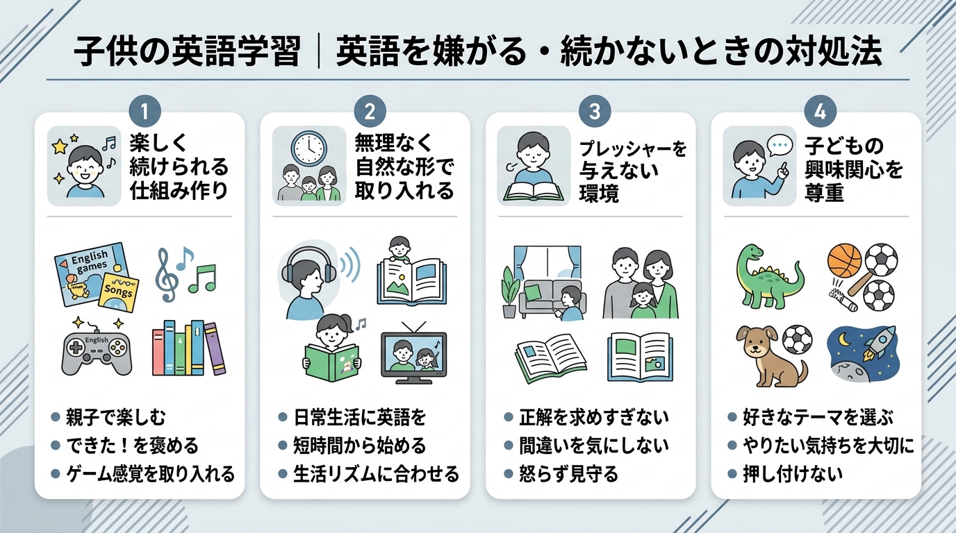 英語を嫌がる・続かないときの対処法