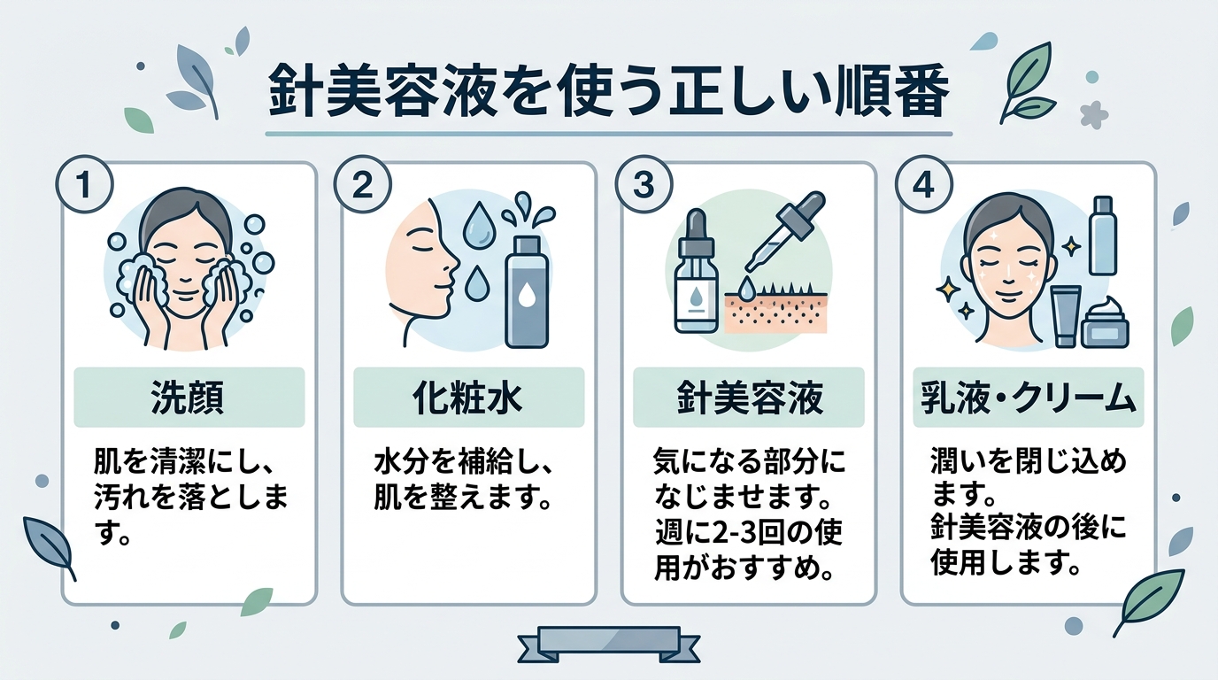 針美容液を使う正しい順番