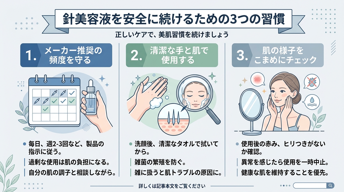 針美容液を安全に続けるための3つの習慣