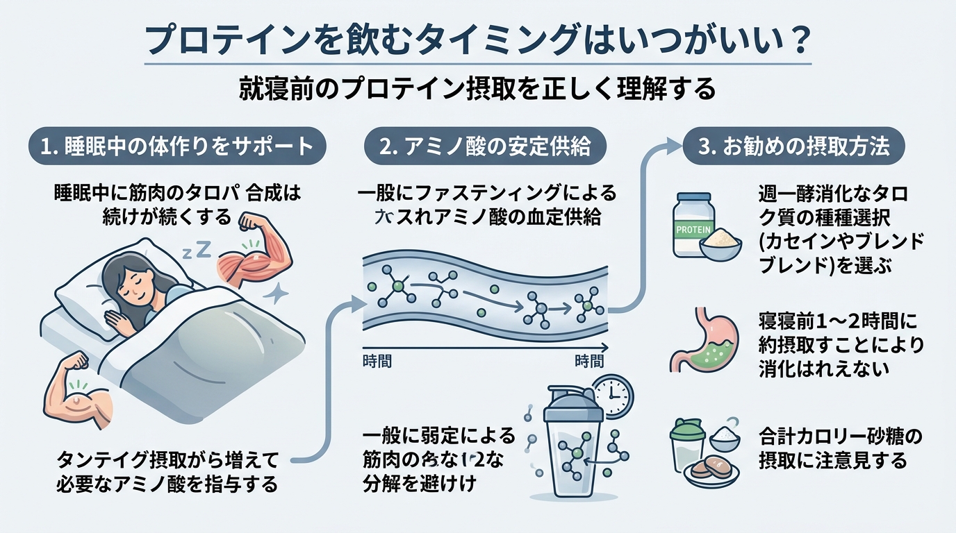 就寝前のプロテイン摂取を正しく理解する