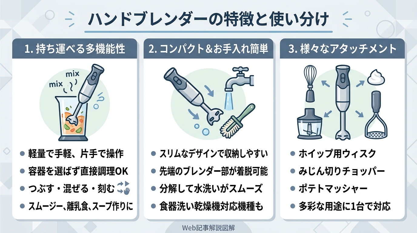 ハンドブレンダーの特徴と使い分け