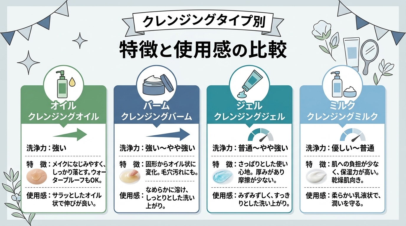 各タイプの特徴と使用感を詳しく比較