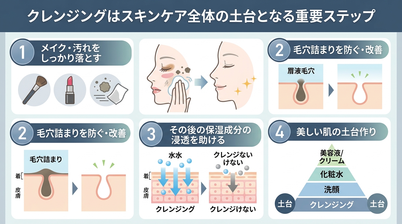 クレンジングはスキンケア全体の土台となる重要ステップ