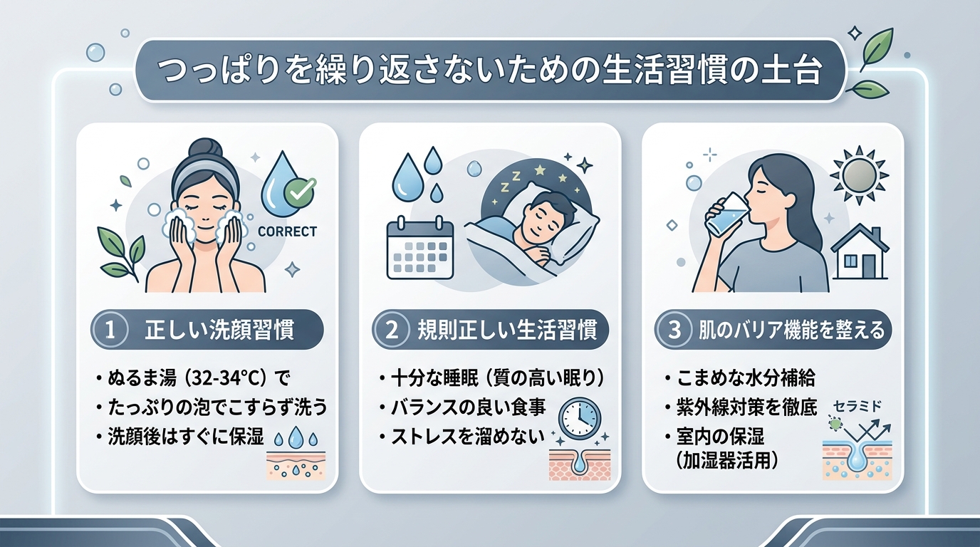 つっぱりを繰り返さないための生活習慣の土台
