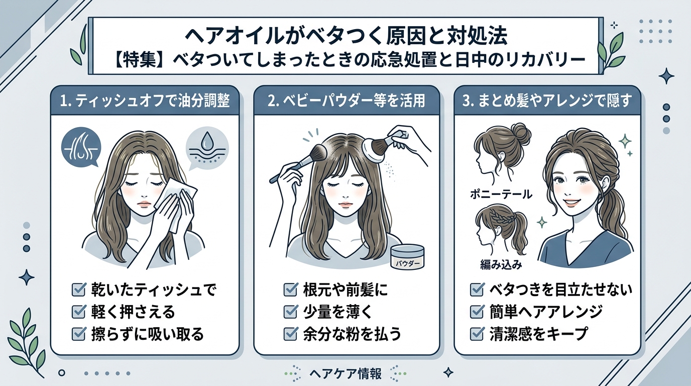 ベタついてしまったときの応急処置と日中のリカバリー