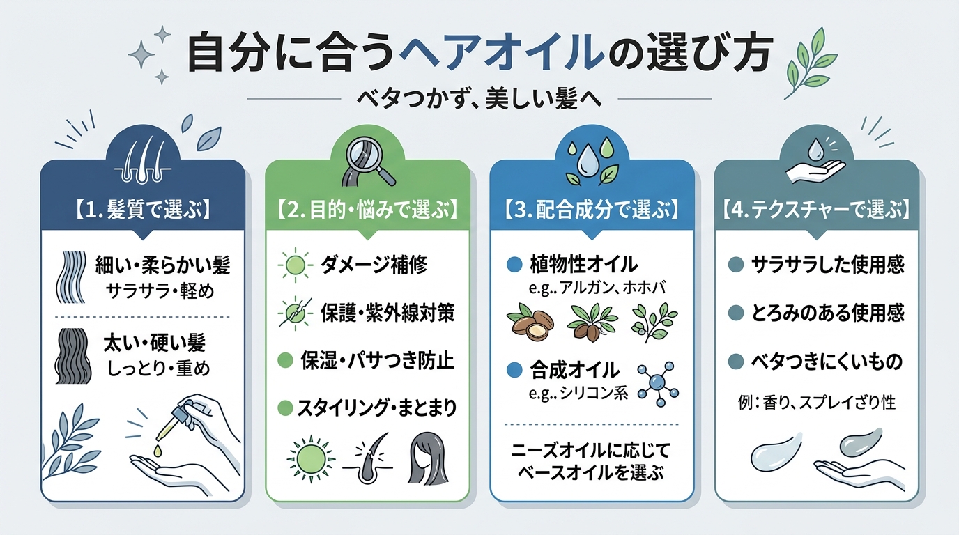 自分に合うヘアオイルの選び方