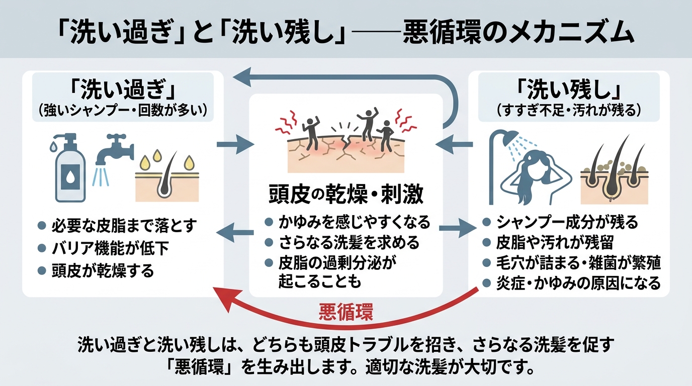 「洗い過ぎ」と「洗い残し」——悪循環のメカニズム