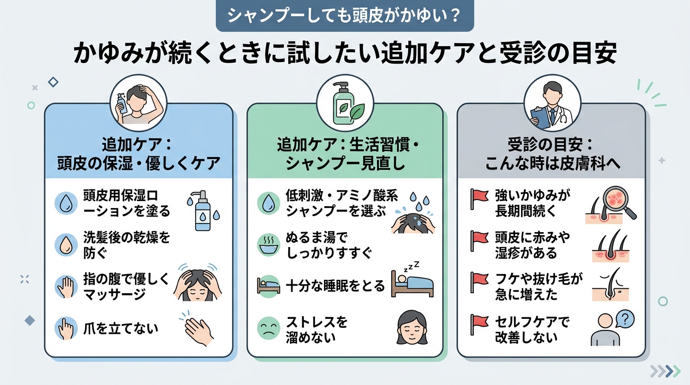 かゆみが続くときに試したい追加ケアと受診の目安