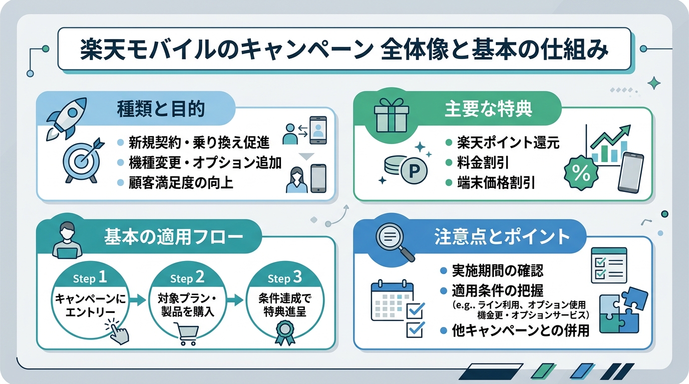 楽天モバイルのキャンペーン全体像と基本の仕組み