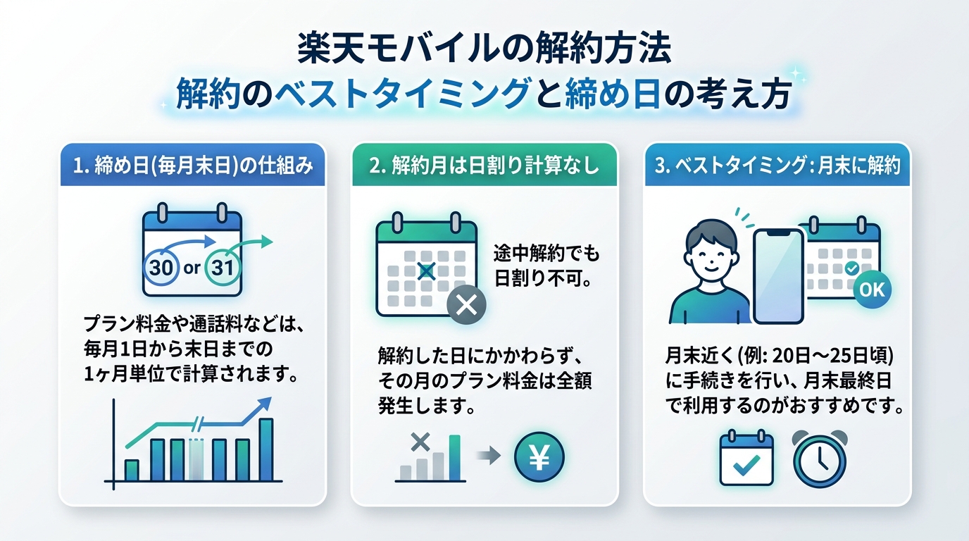 解約のベストタイミングと締め日の考え方