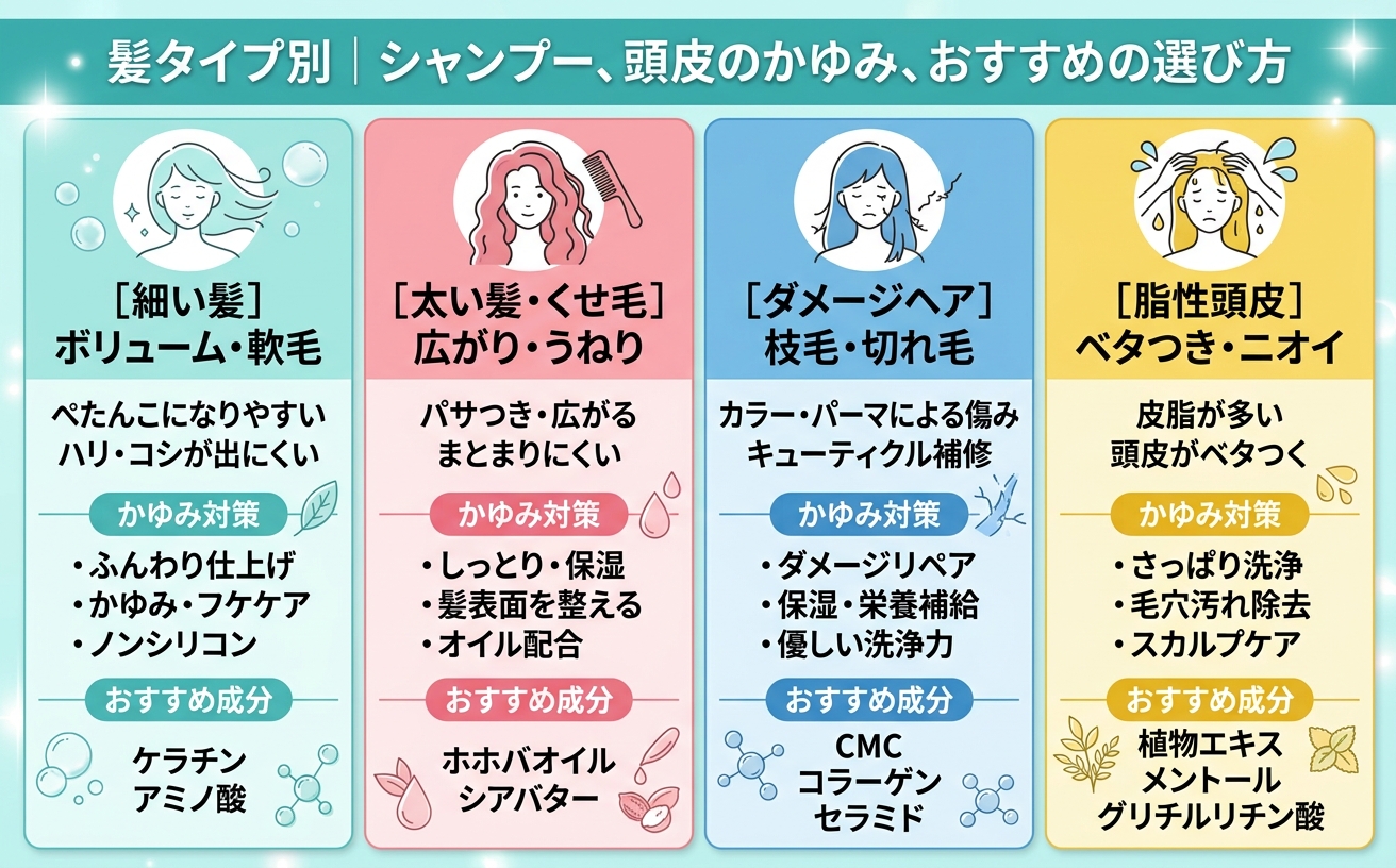 髪タイプ別選び方ガイド
