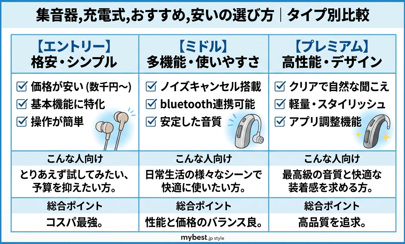 タイプ別比較・選び方ガイド