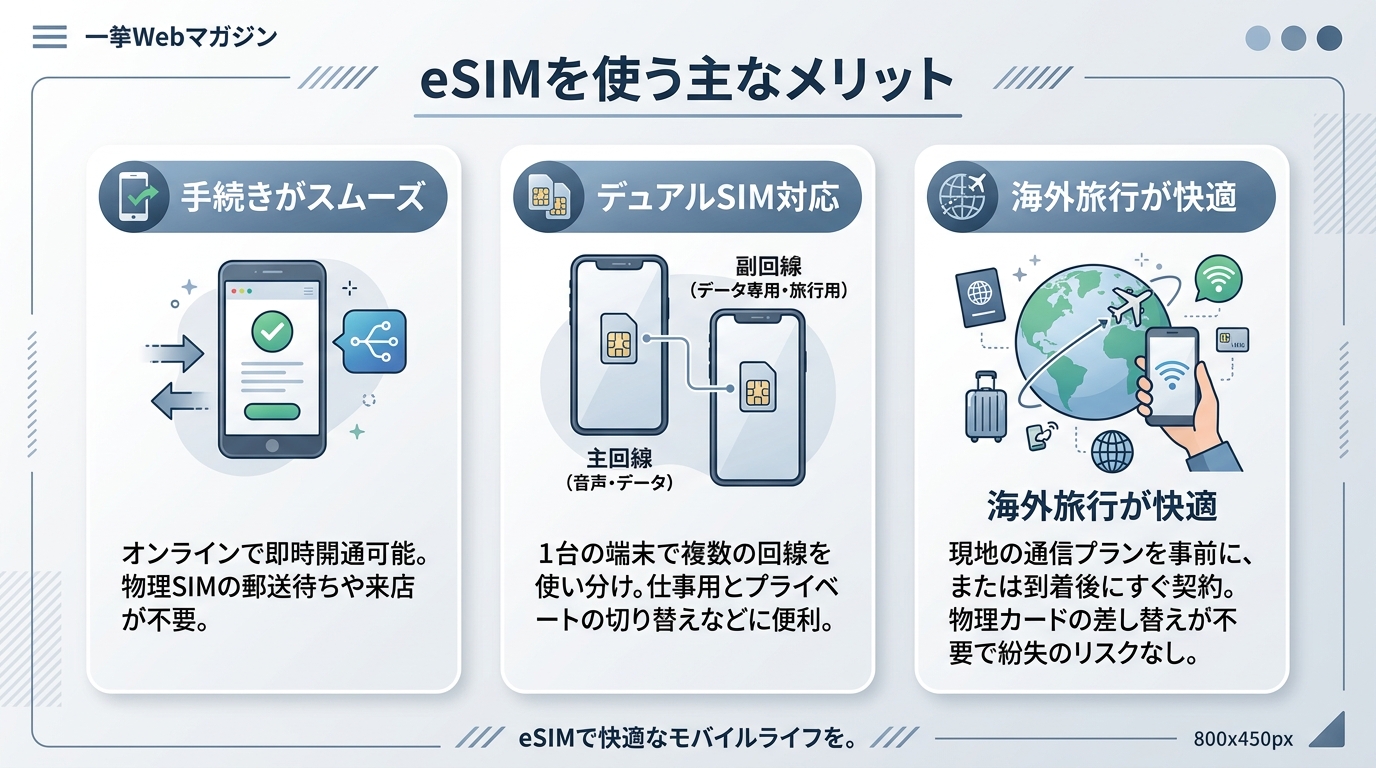 eSIMのメリット——使いやすさと柔軟性を具体的に確認する