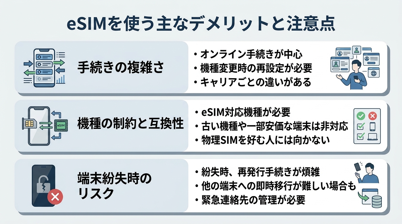 eSIMのデメリット——知っておくべき注意点