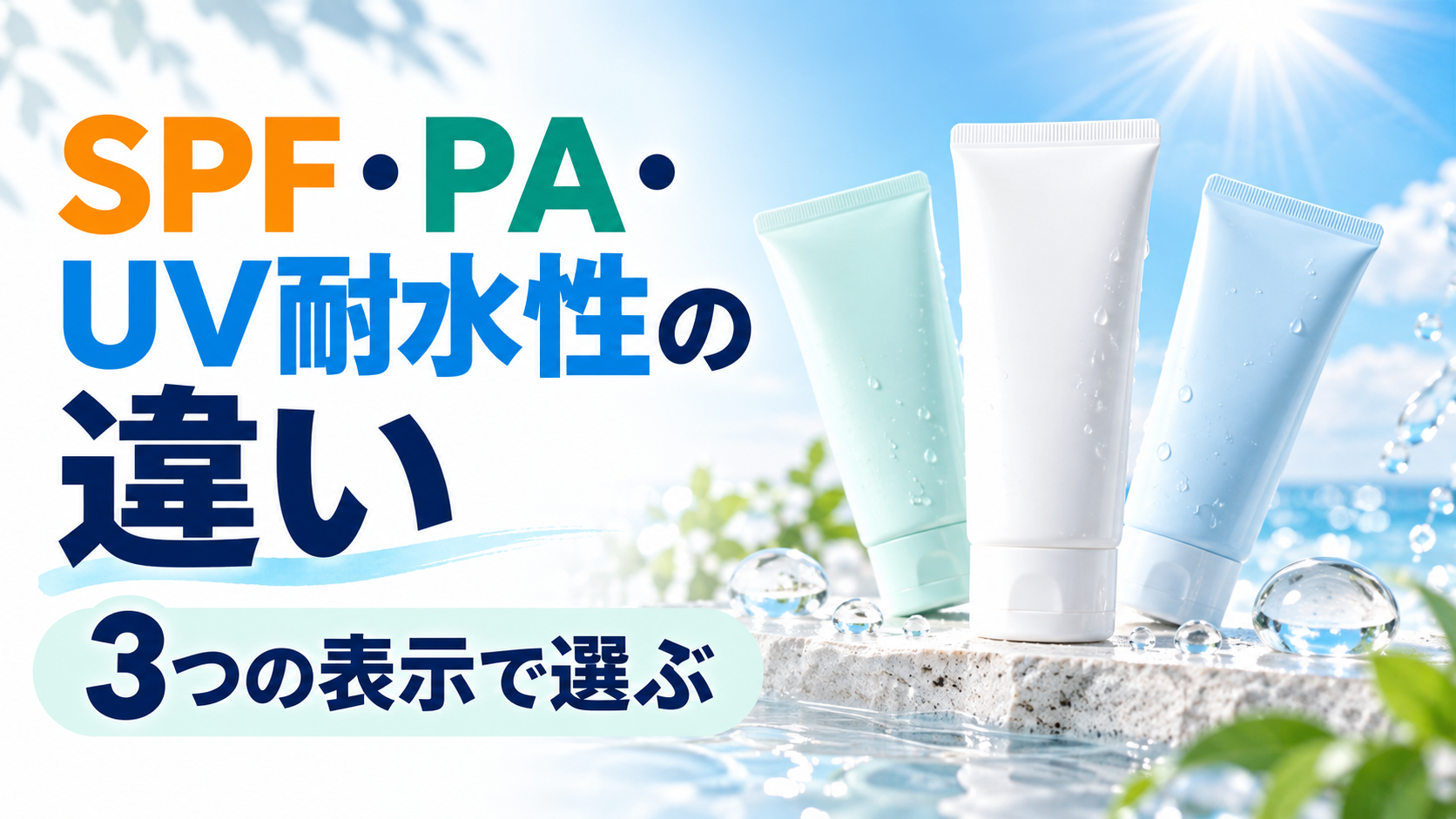 SPF・PA・UV耐水性の違い｜3つの表示から日焼け止めを選ぶ方法