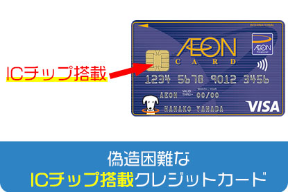 偽造困難なICチップ搭載クレジットカード