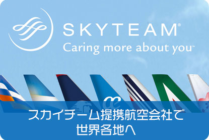 スカイチーム提携航空会社で世界各地へ