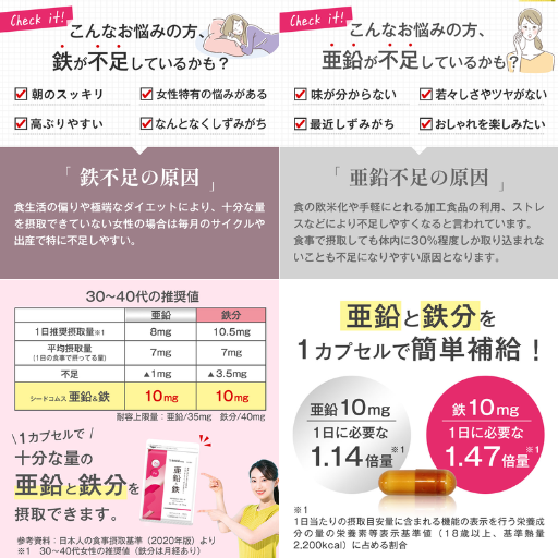 シードコムス 亜鉛&鉄 - ベストアイテム シードコムス 亜鉛鉄